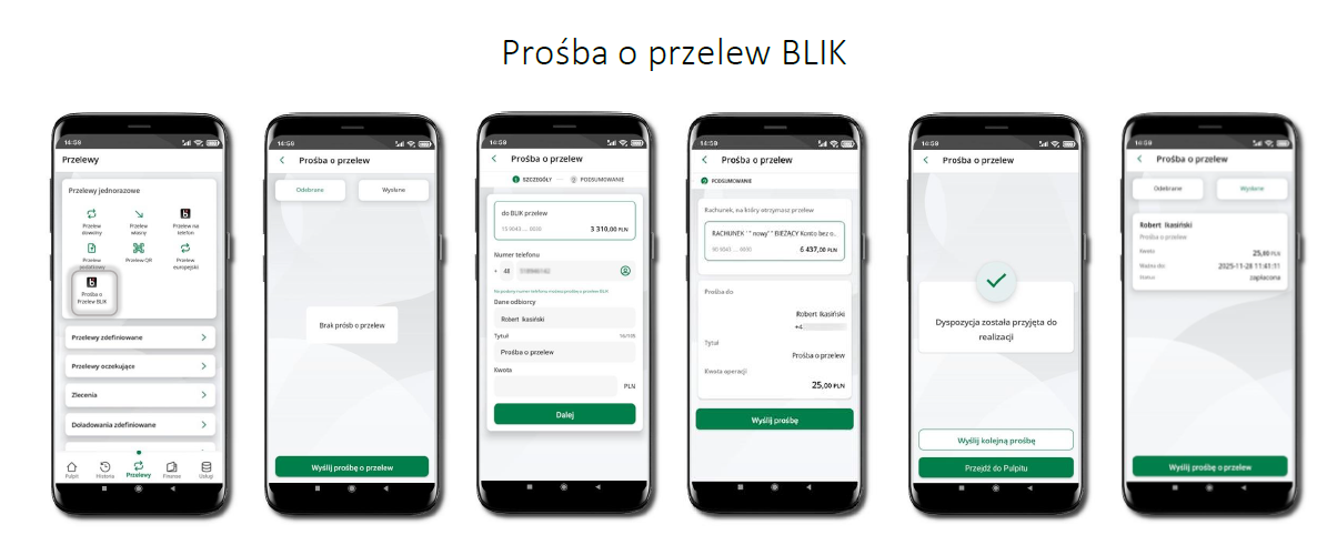 Instrukcja - wykonanie prośby o przelew BLIK